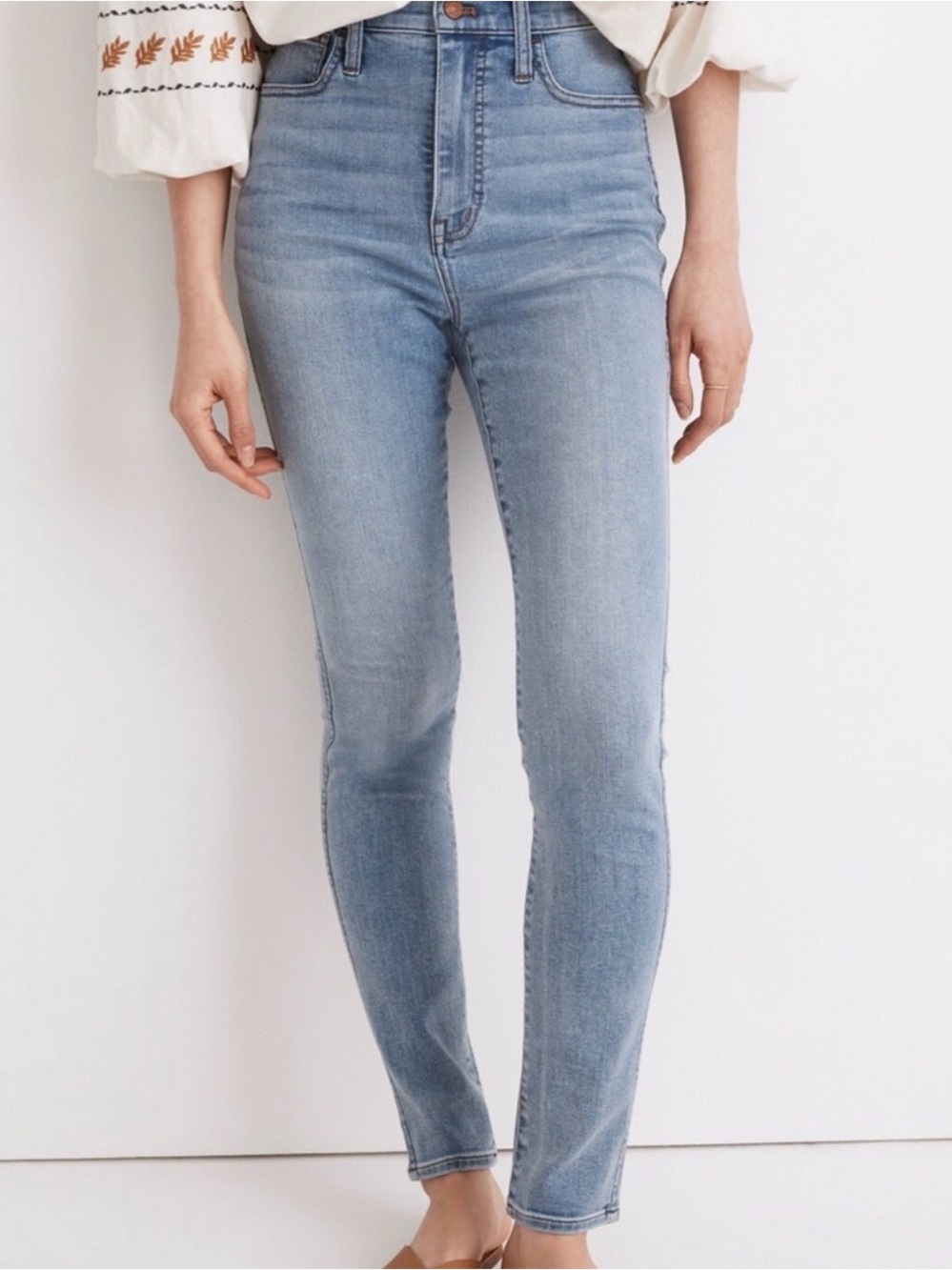 Madewell 11” Roadtripper High-Rise Skinny Jeans - Pale Blue